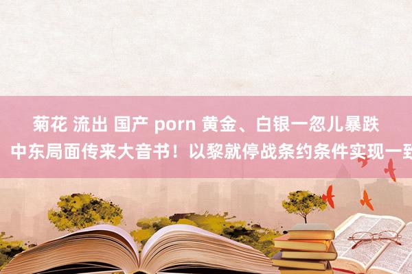 菊花 流出 国产 porn 黄金、白银一忽儿暴跌！中东局面传来大音书！以黎就停战条约条件实现一致