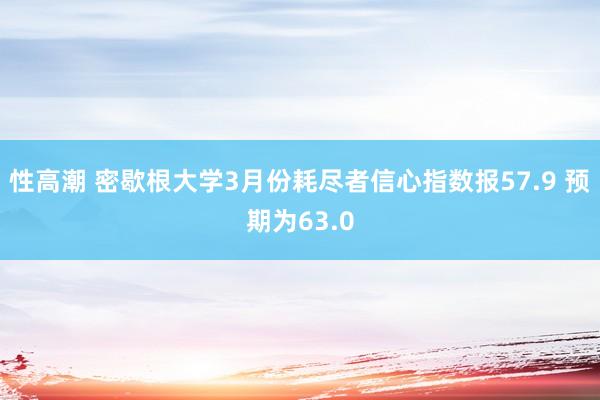 性高潮 密歇根大学3月份耗尽者信心指数报57.9 预期为63.0