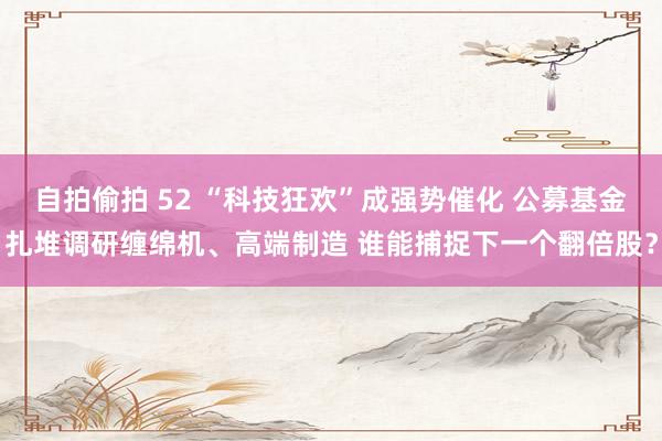 自拍偷拍 52 “科技狂欢”成强势催化 公募基金扎堆调研缠绵机、高端制造 谁能捕捉下一个翻倍股？