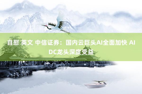 自慰 英文 中信证券：国内云巨头AI全面加快 AIDC龙头深度受益